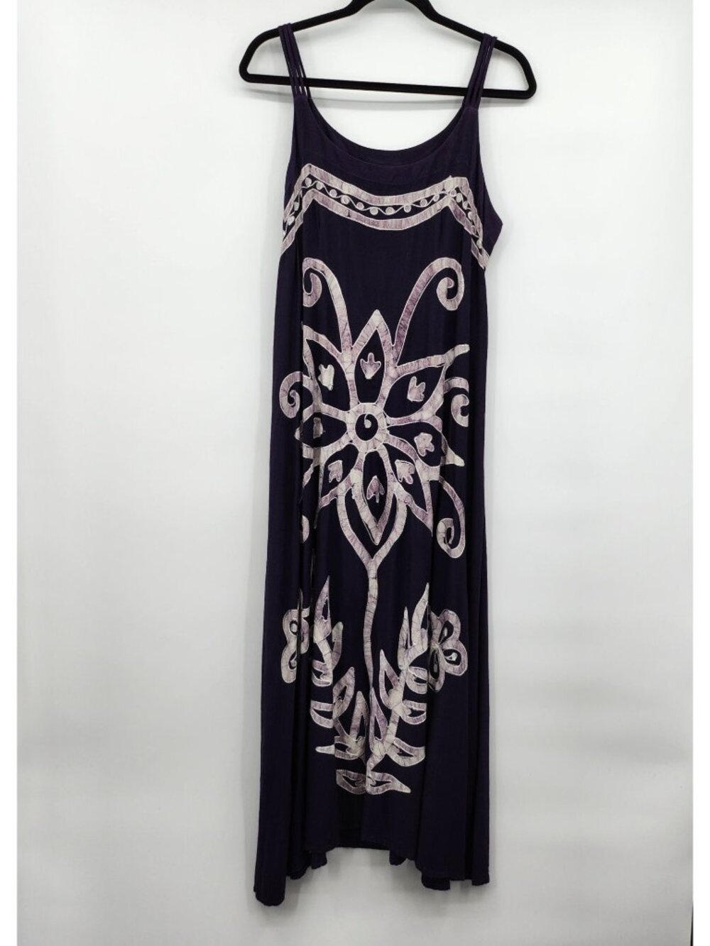 Encounter Tie Dye Embroidered Midi Dress Medium Purple Hippie Boho Festival y2K